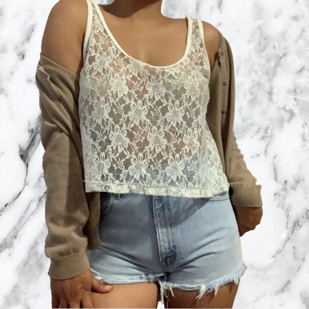 3 for $15 Charlotte Russe White Lace Crop Top